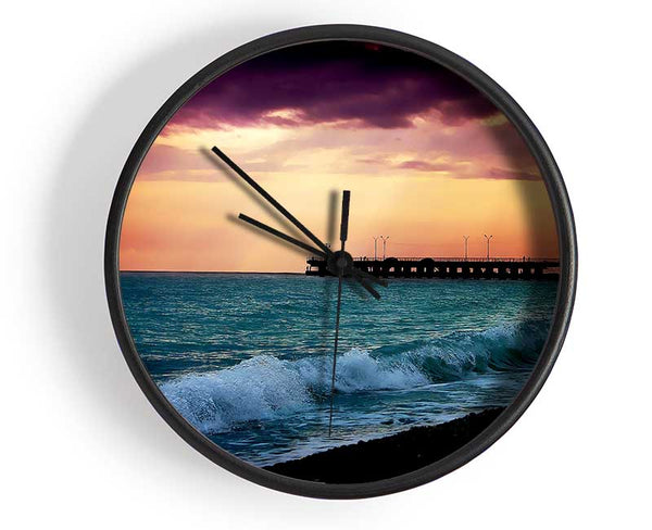 Ocean Waves At Daybreak Clock - Wallart-Direct UK