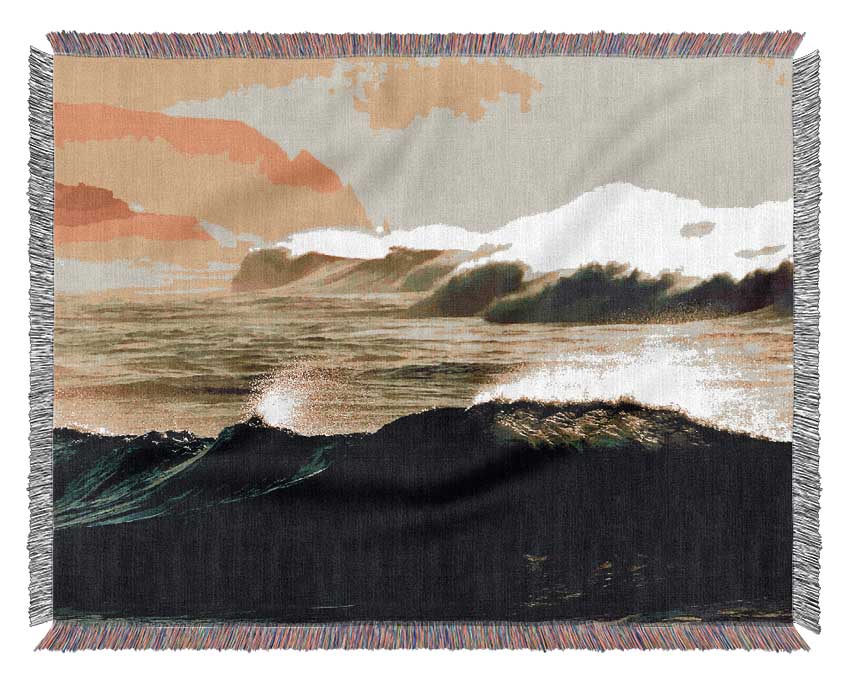 Mountain View Waves Woven Blanket