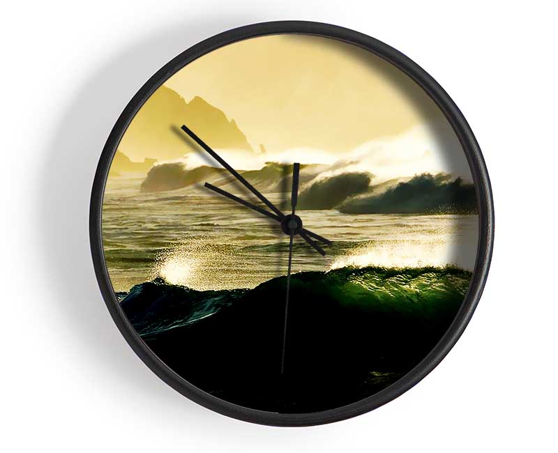 Mountain View Waves Clock - Wallart-Direct UK