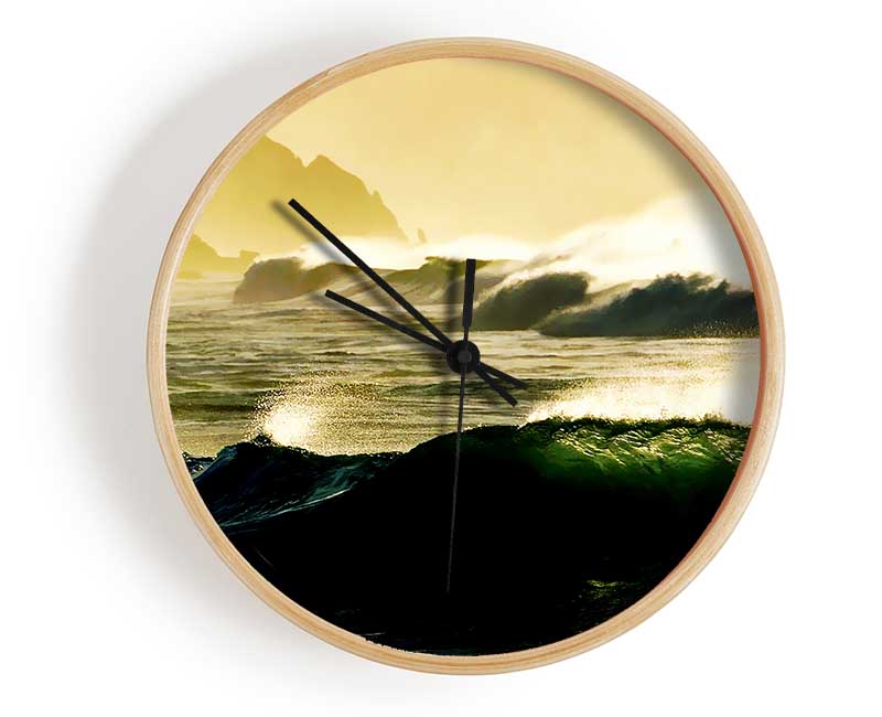 Mountain View Waves Clock - Wallart-Direct UK