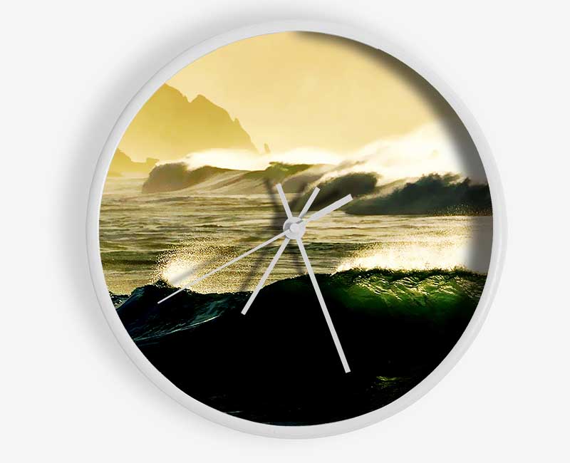Mountain View Waves Clock - Wallart-Direct UK