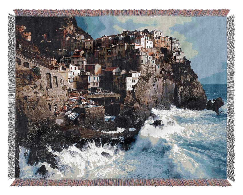 Manarola Italy Woven Blanket