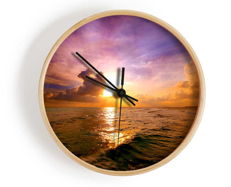 Maldivian Sunset Clock - Wallart-Direct UK