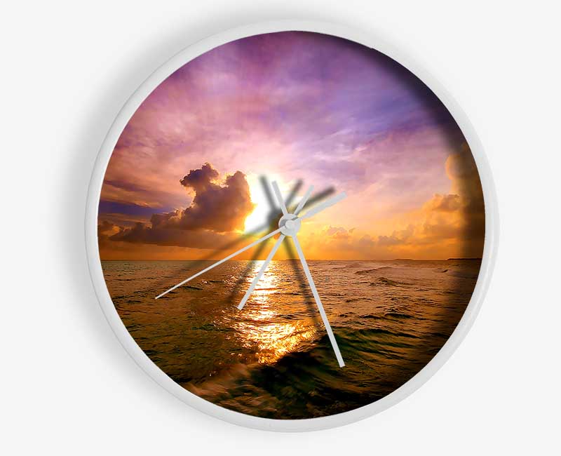 Maldivian Sunset Clock - Wallart-Direct UK