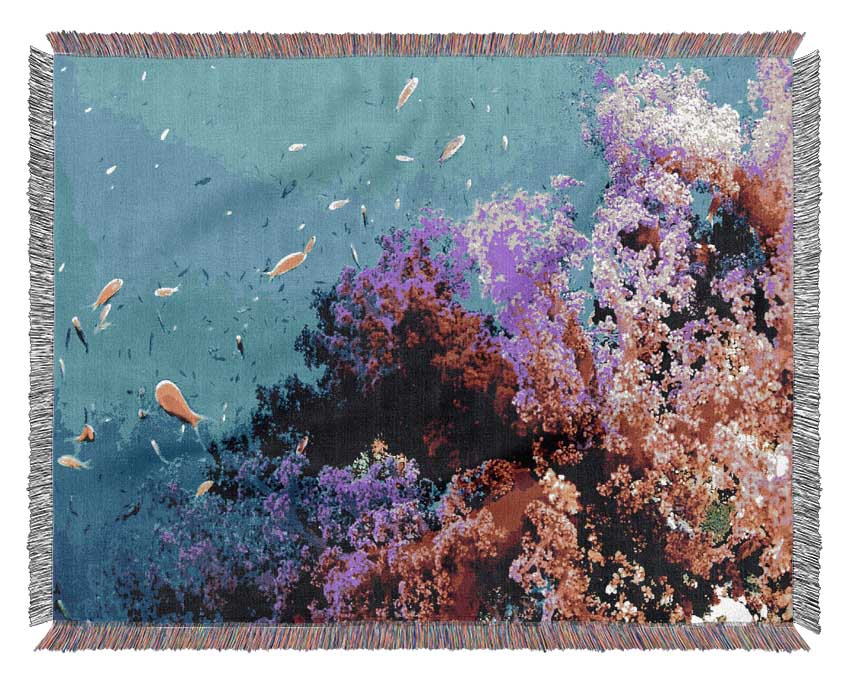 Magical Coral Ocean Woven Blanket