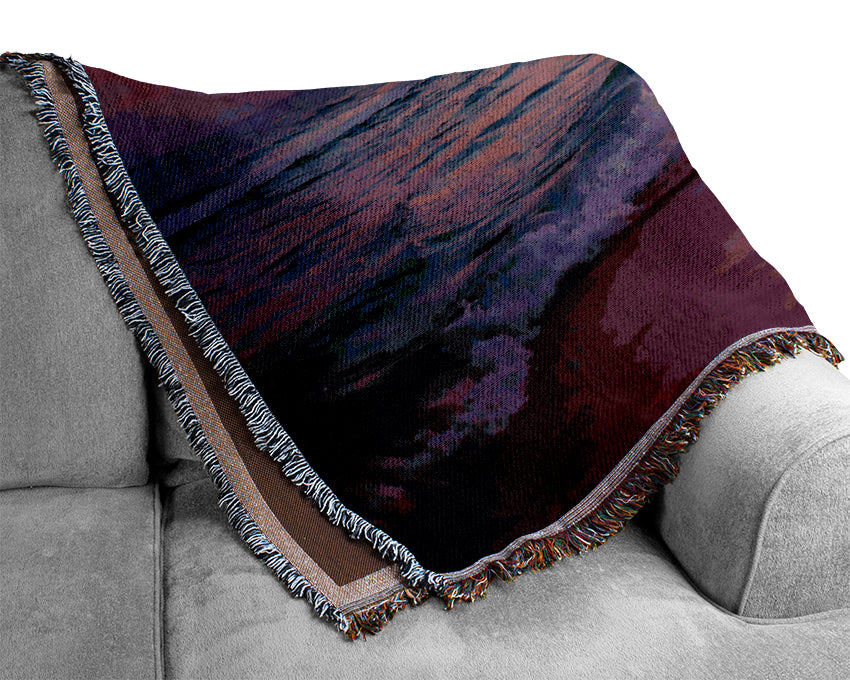 Lilac Pink Ocean Woven Blanket