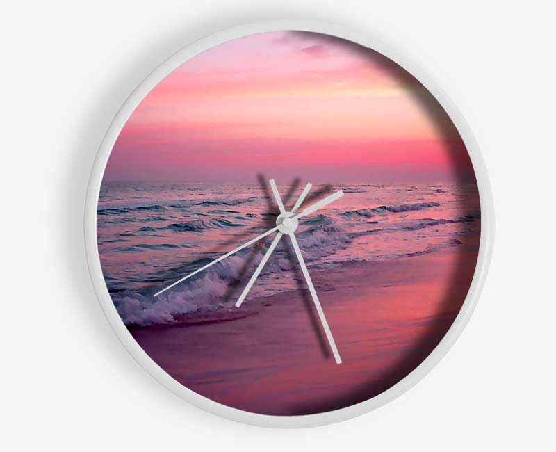 Lilac Pink Ocean Clock - Wallart-Direct UK