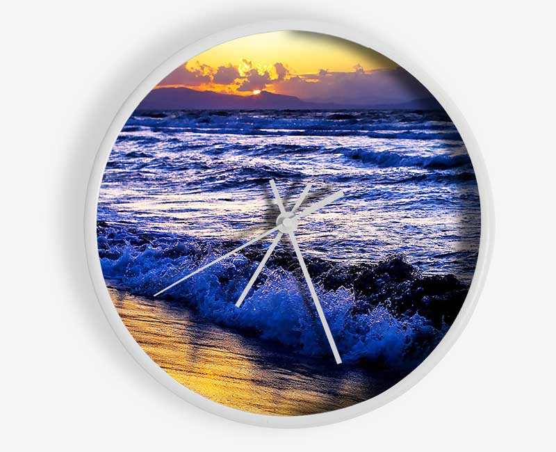 The Ocean Colours At Twilight Clock - Wallart-Direct UK