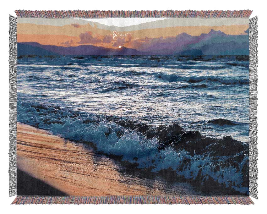 The Ocean Colours At Twilight Woven Blanket
