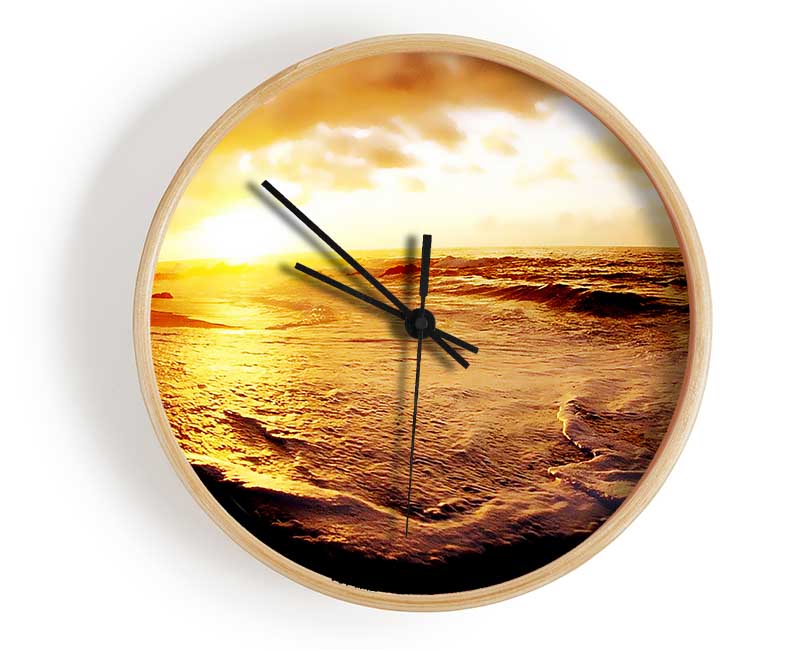 Glistering Ocean Sun Clock - Wallart-Direct UK