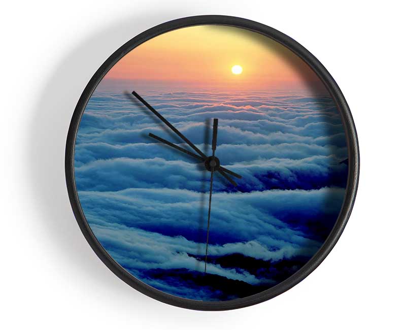 Gentle Ocean Wave Clouds Clock - Wallart-Direct UK