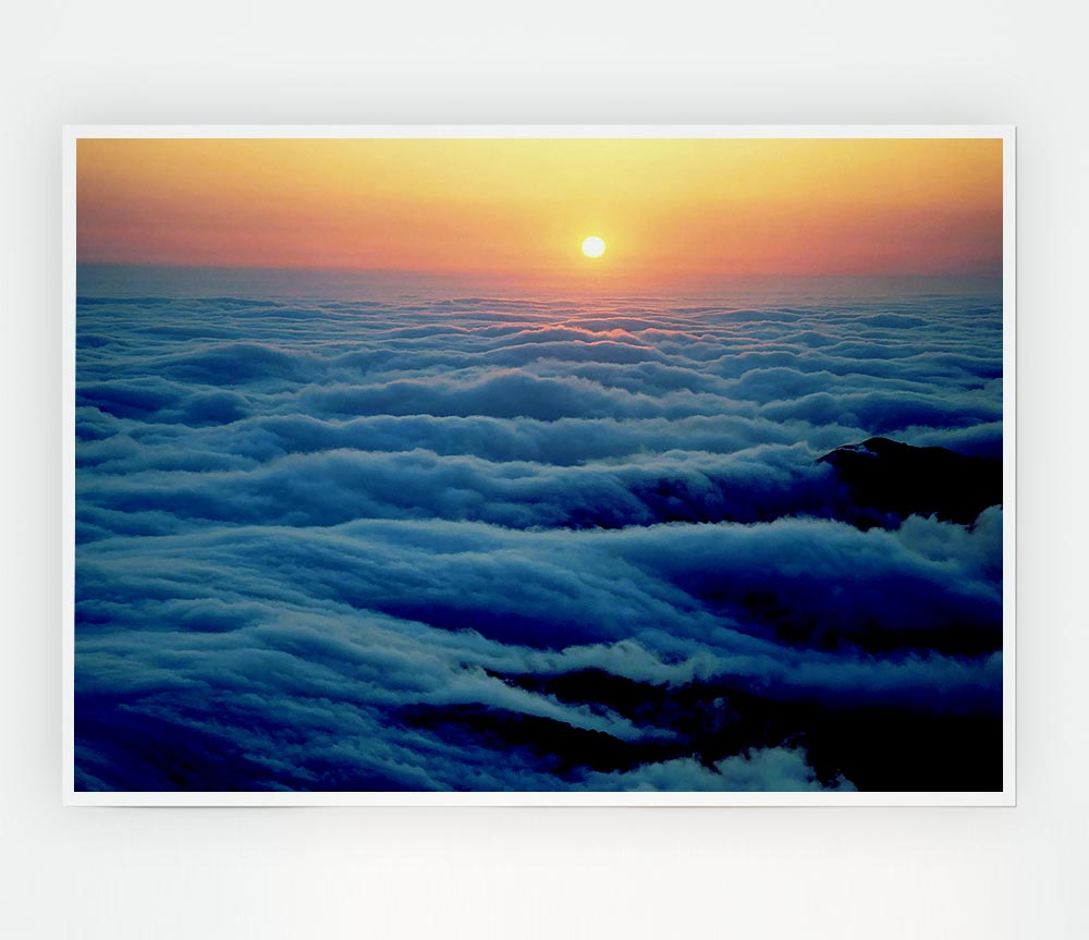 Gentle Ocean Wave Clouds Print Poster Wall Art