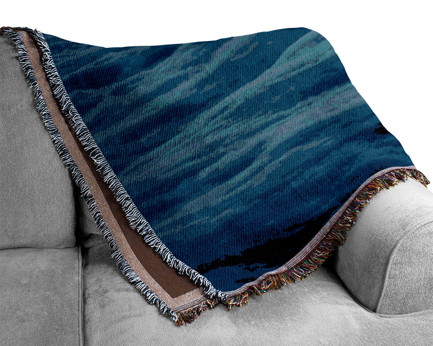 Gentle Ocean Wave Clouds Woven Blanket