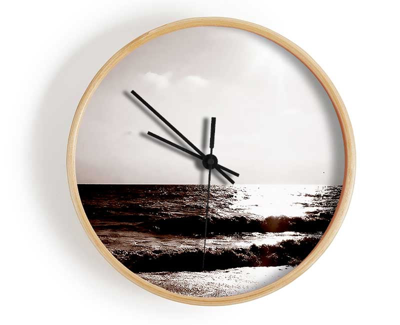 Chocolate Ocean Clock - Wallart-Direct UK