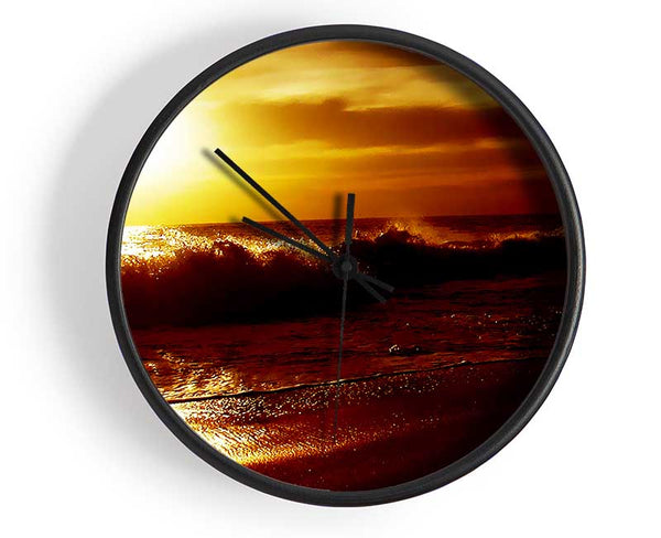 Caramel Ocean Shoreline Clock - Wallart-Direct UK