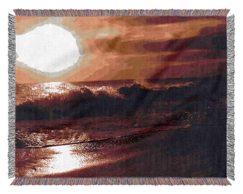 Caramel Ocean Shoreline Woven Blanket