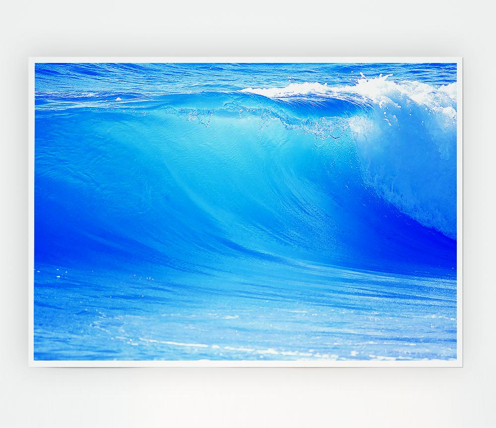 Blue Wave Print Poster Wall Art