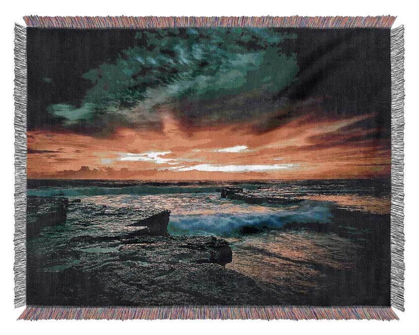 Just After The Storm At Sea Woven Blanket
