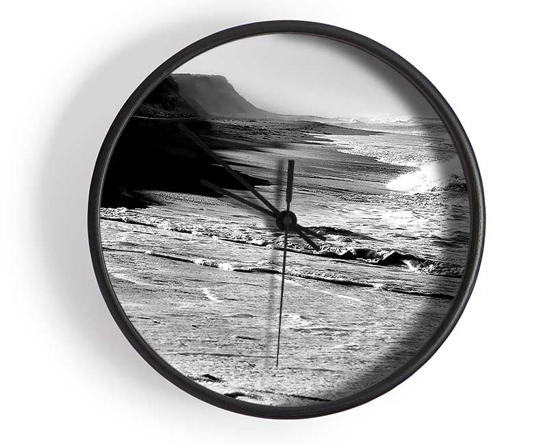 B n W Ocean Spray Clock - Wallart-Direct UK