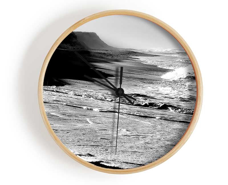 B n W Ocean Spray Clock - Wallart-Direct UK