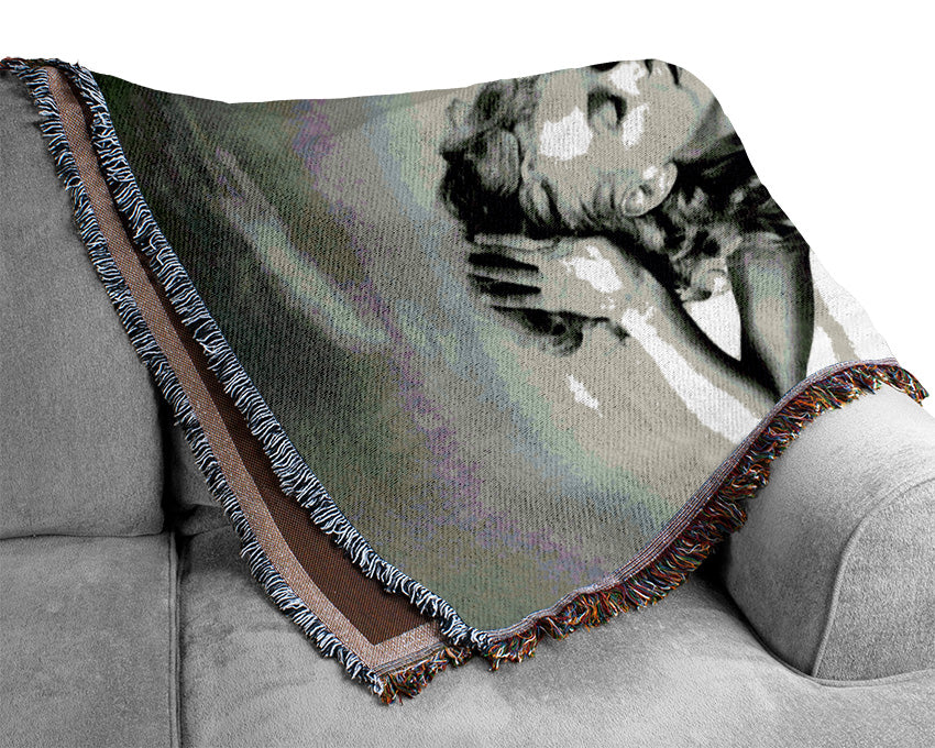 Rita Heyworth B n W Woven Blanket