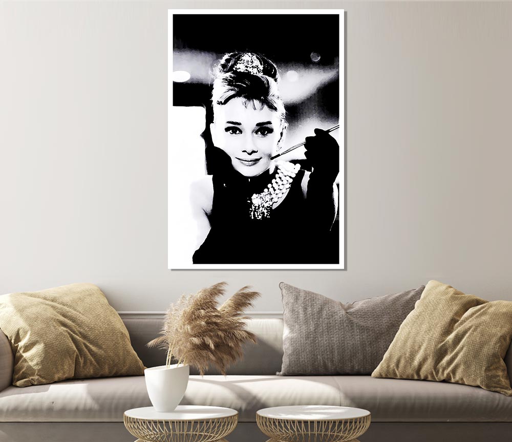 Audrey Hepburn Breakfast At Tiffanys Print Poster Wall Art