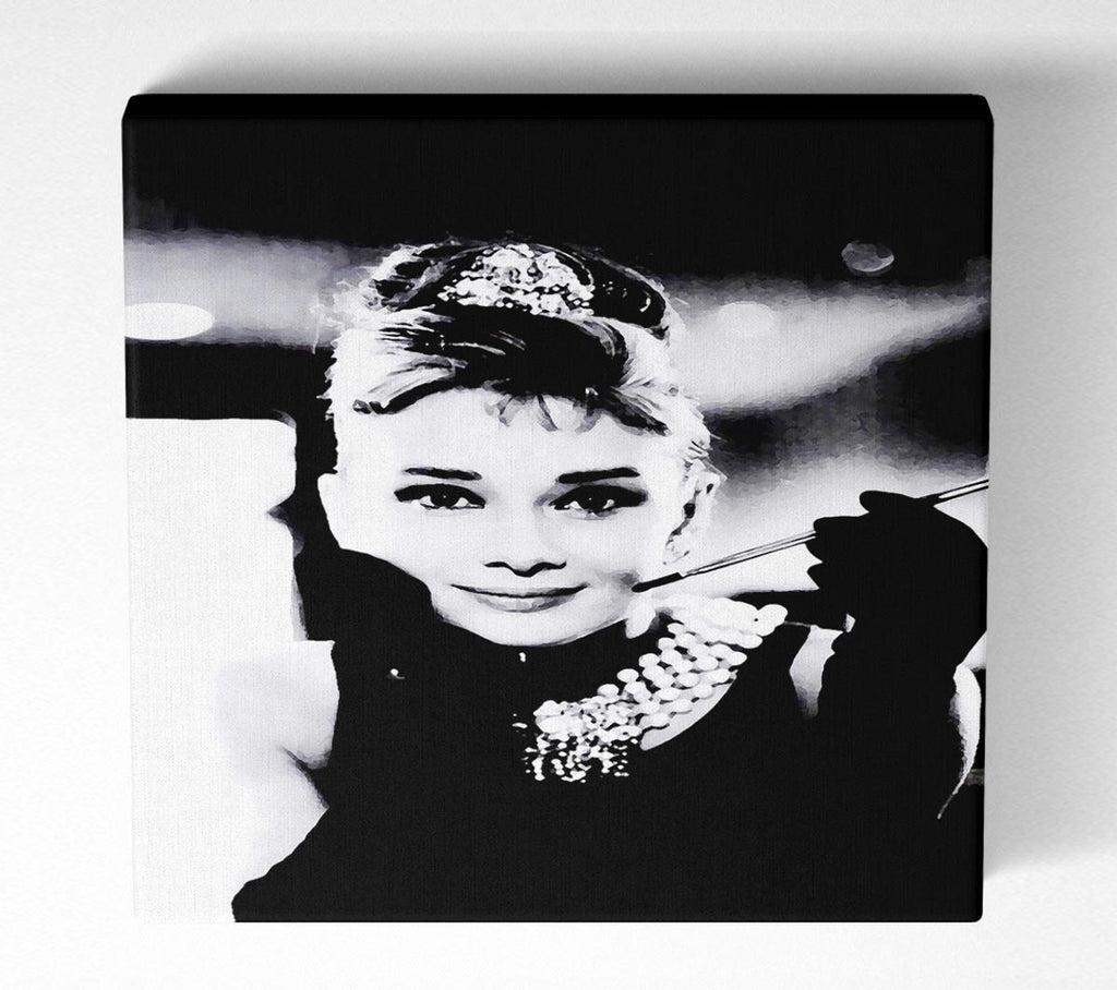 Picture of Audrey Hepburn Breakfast At Tiffanys Square Canvas Wall Art