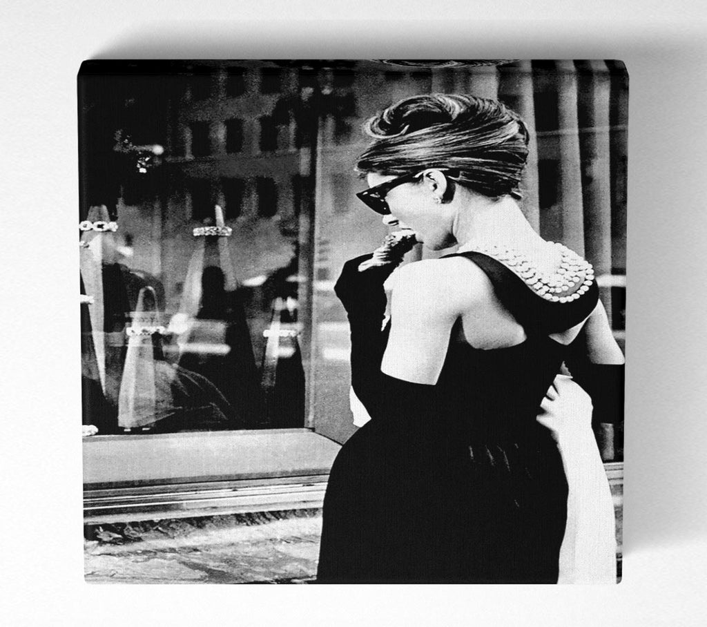 Picture of Audrey Hepburn Window Delight Square Canvas Wall Art