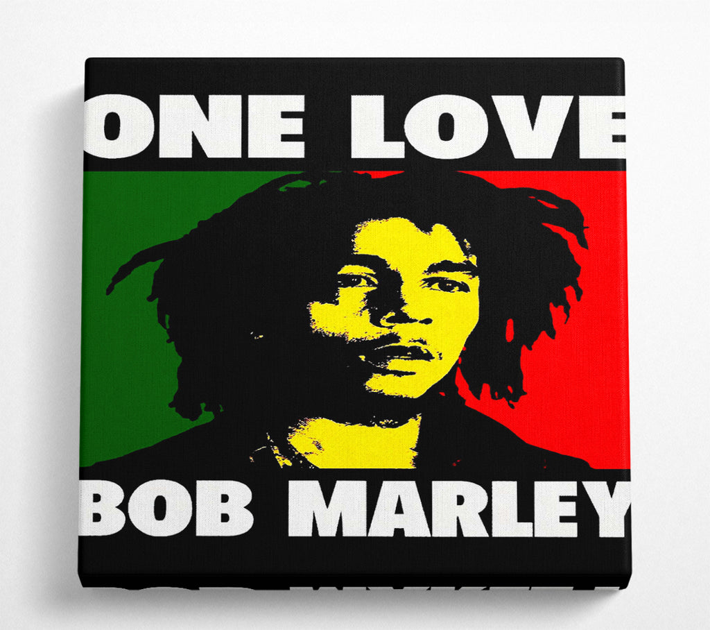 A Square Canvas Print Showing Bob Marley One Love Square Wall Art