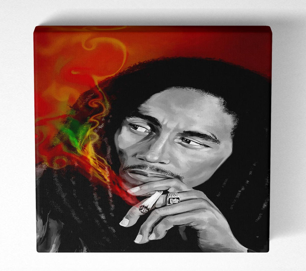 Picture of Bob Marley Smoke Square Canvas Wall Art