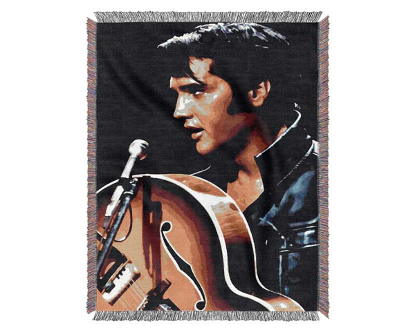 Elvis Guitar Woven Blanket