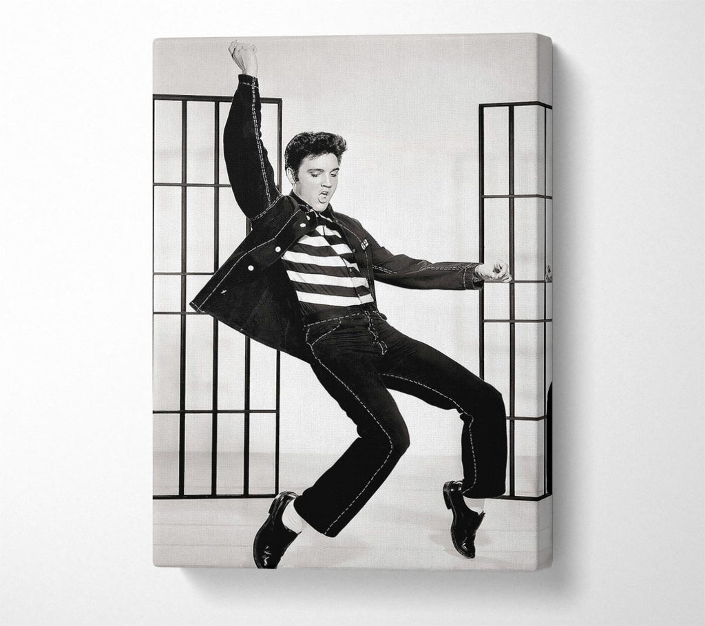 Picture of Elvis Jail House Rock B n W Canvas Print Wall Art