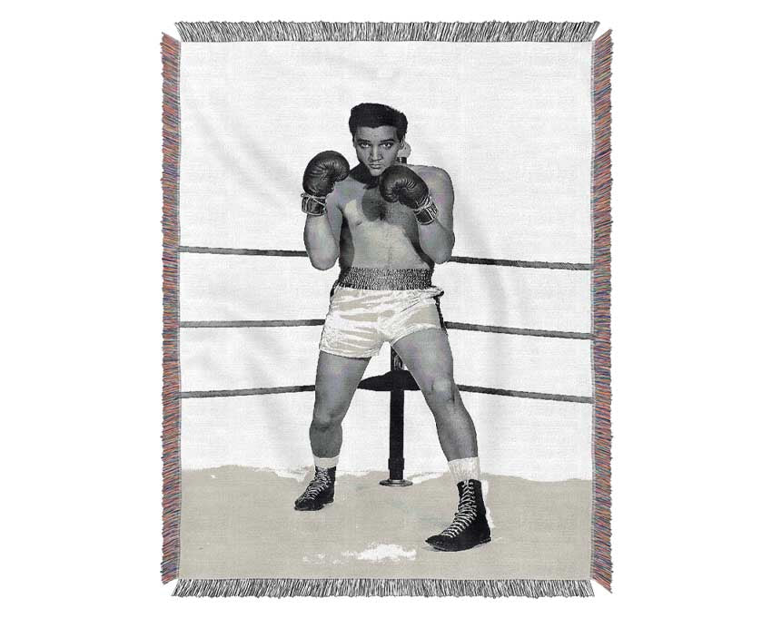 Elvis Presley Boxing Kid Woven Blanket