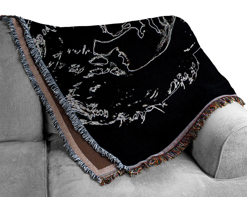 Jim Morrison Black Woven Blanket