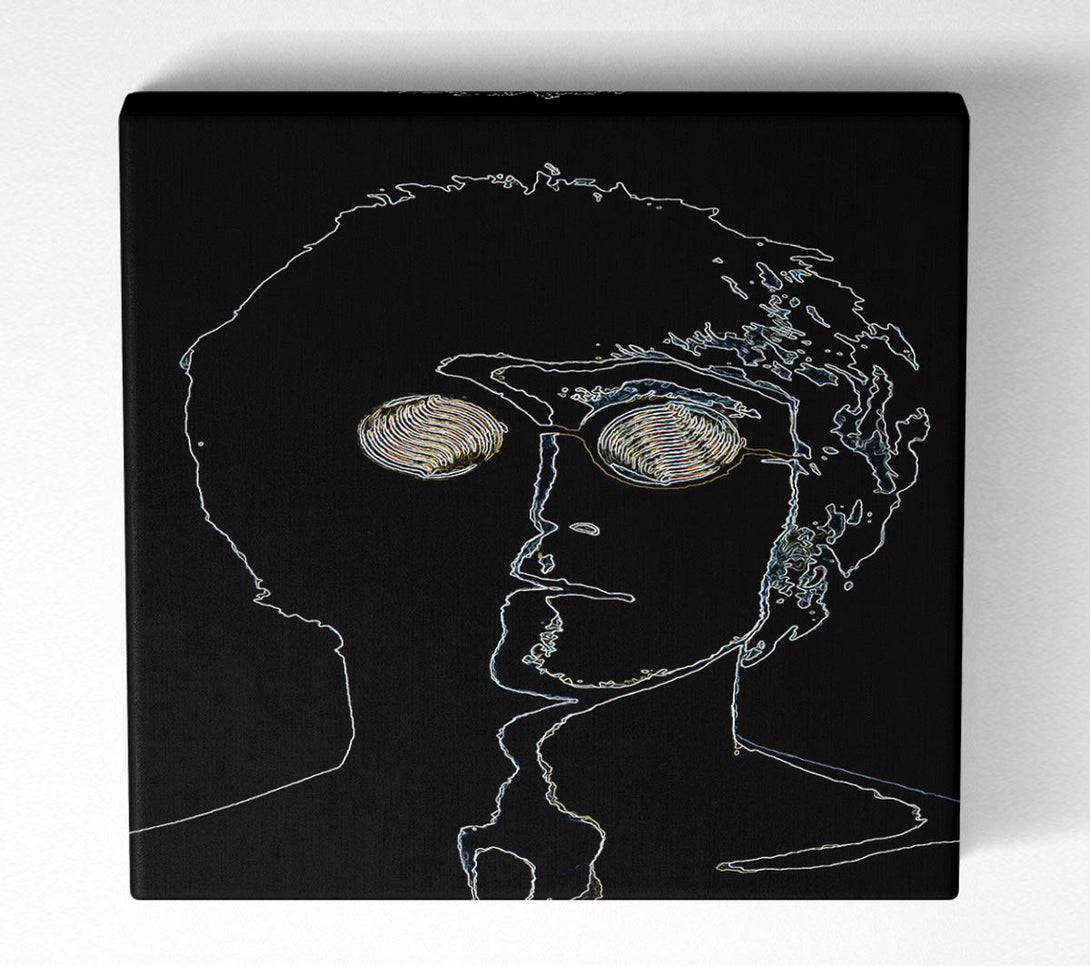 Picture of John Lennon Black Square Canvas Wall Art