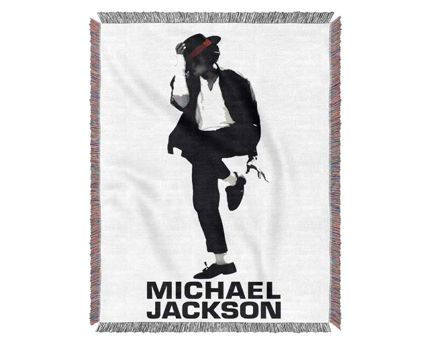 Michael Jackson B n W Red Woven Blanket