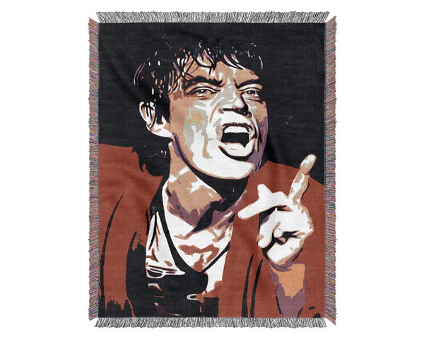 Mike Jagger Rolling Stones Woven Blanket