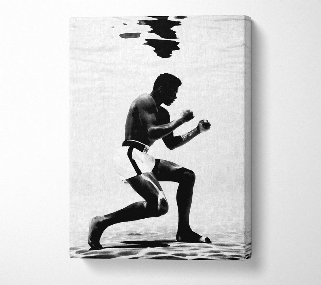 Picture of Muhammad Ali Boxing Under Water Canvas Print Wall Art