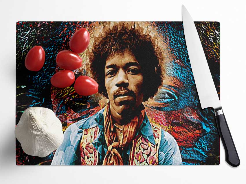 Jimi Hendrix Axis Bold As Love Glass Chopping Board
