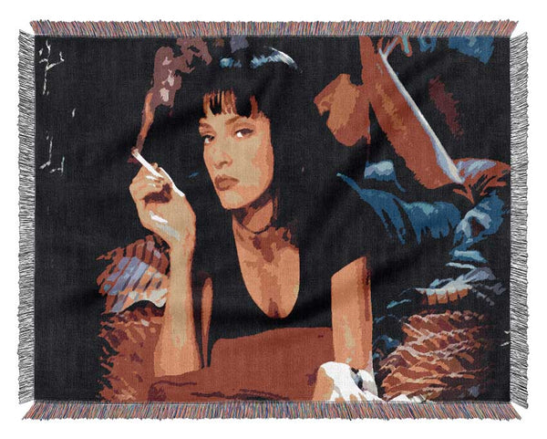 Pulp Fiction Mia Smoking Woven Blanket