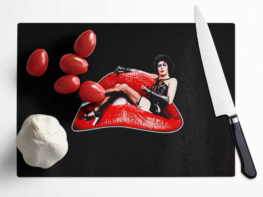 Rocky Horror Sweet Transvestite Glass Chopping Board