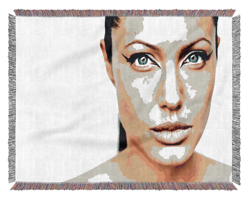 Angelina Jolie Cat Eyes Woven Blanket