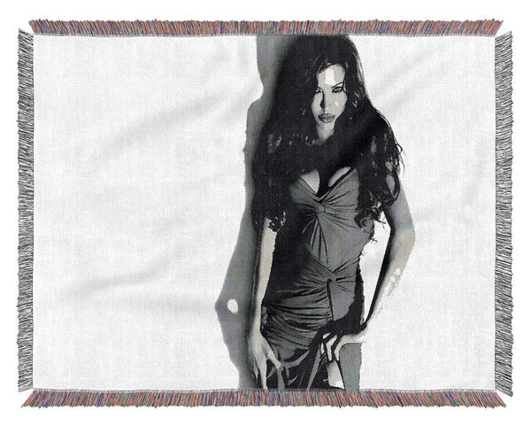 Angelina Jolie Dress B n W Woven Blanket