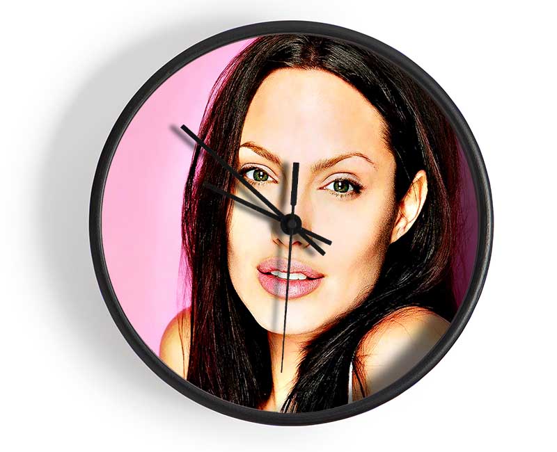 Angelina Jolie Pink Clock - Wallart-Direct UK