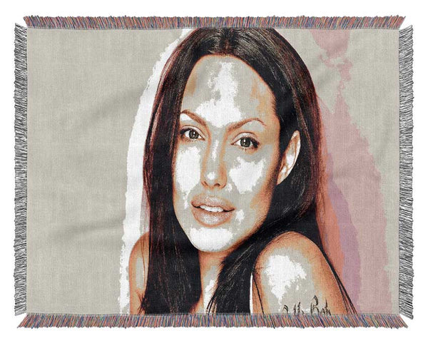 Angelina Jolie Pink Woven Blanket