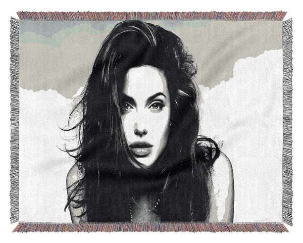 Angelina Jolie Sexy Stare Woven Blanket