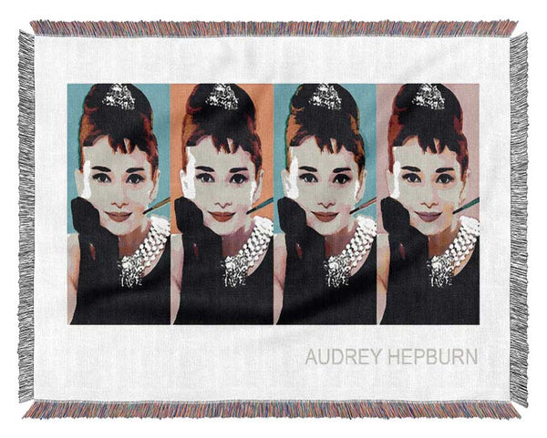 Audrey Hepburn 4 Faces Woven Blanket