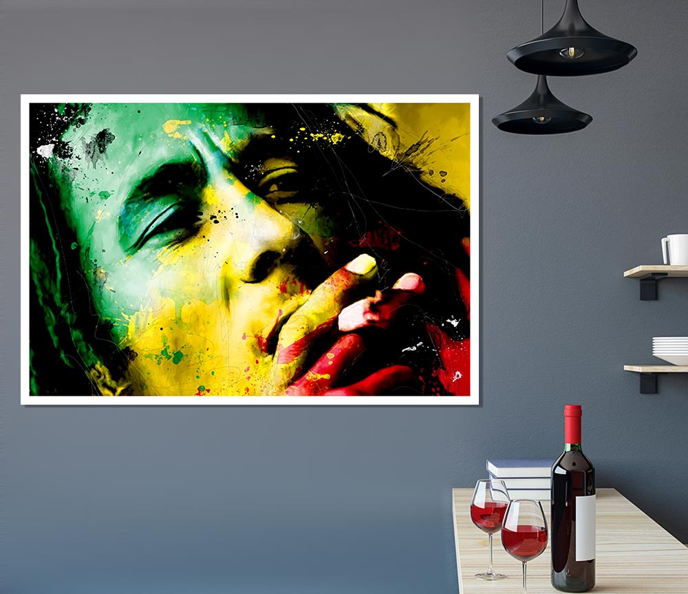 Bob Marley Colours Print Poster Wall Art