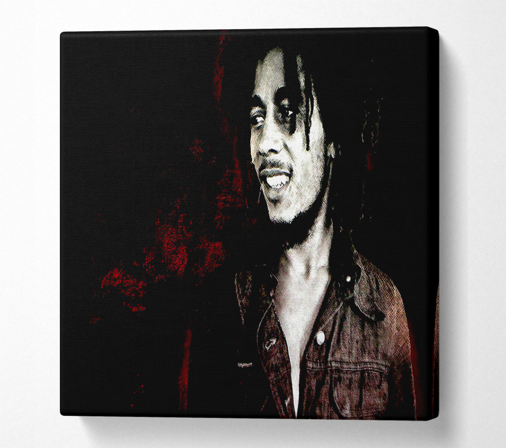 A Square Canvas Print Showing Bob Marley Hero Square Wall Art