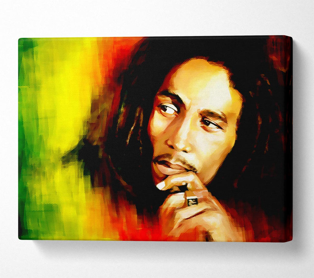 Picture of Bob Marley Red Yellow Green Canvas Print Wall Art
